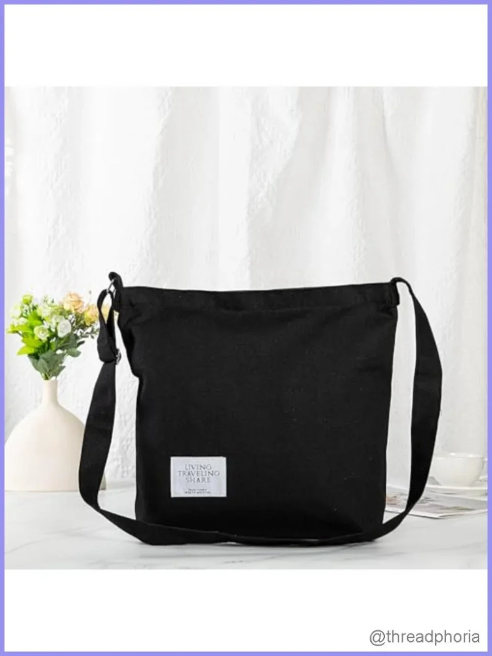 Canvas Shoulder Bag Hobo Crossbody Tote Lightweight Adjustable Strap